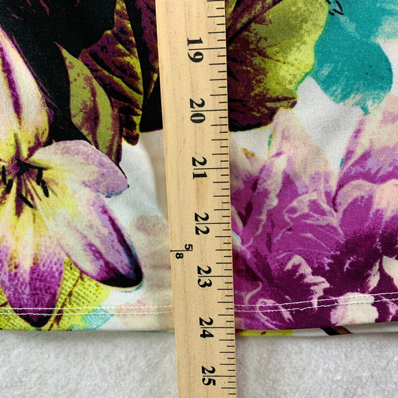 Women‎ Feminine Blouse Sz S Colorful Floral Flutter Sleeve Cowl Neck Bloomcore - Picture 6 of 11